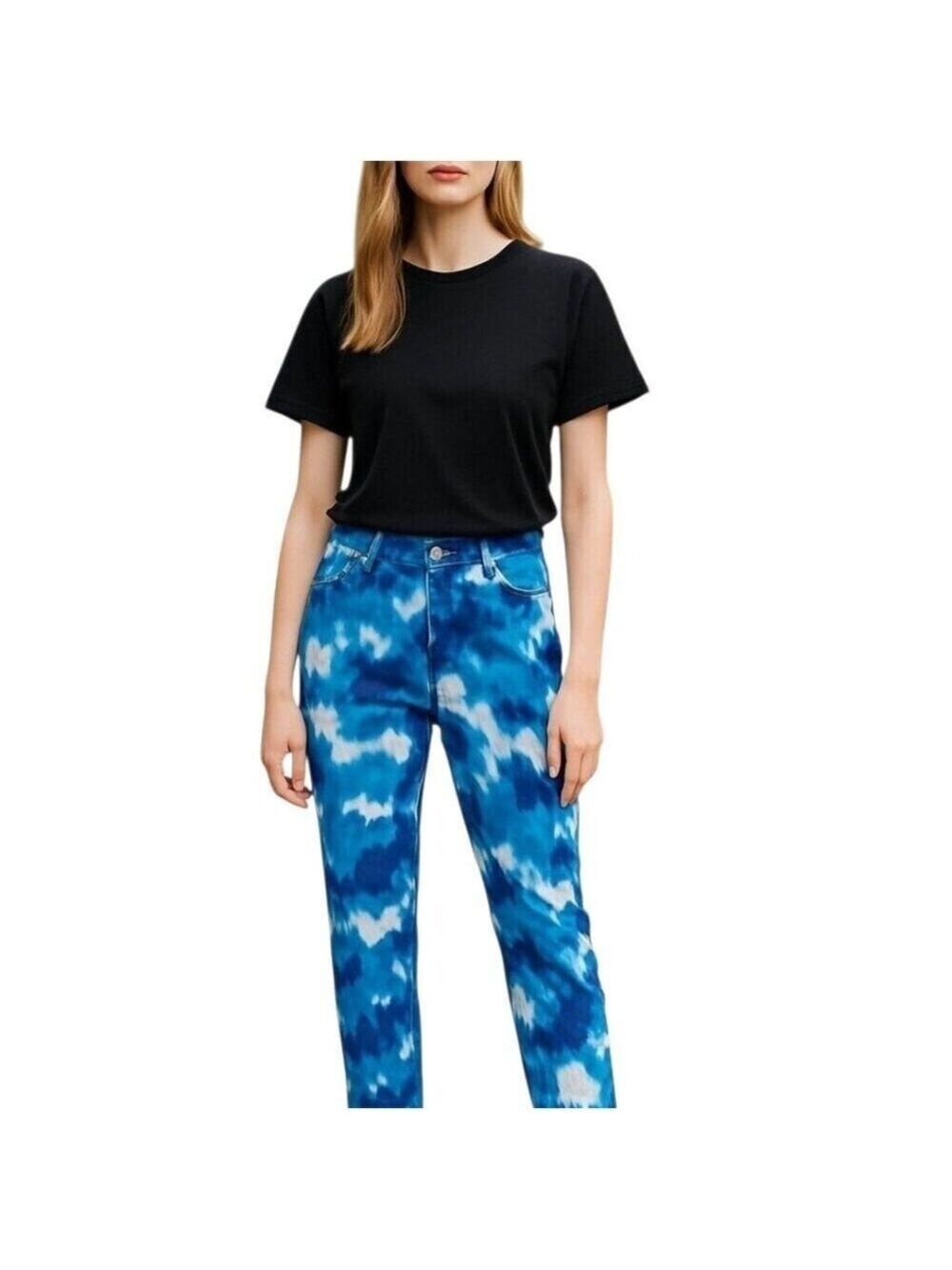 Calvin Klein Tie Dye Ultimate Skinny Blue Jeans Size 27 / 4 Low Rise Y2K
